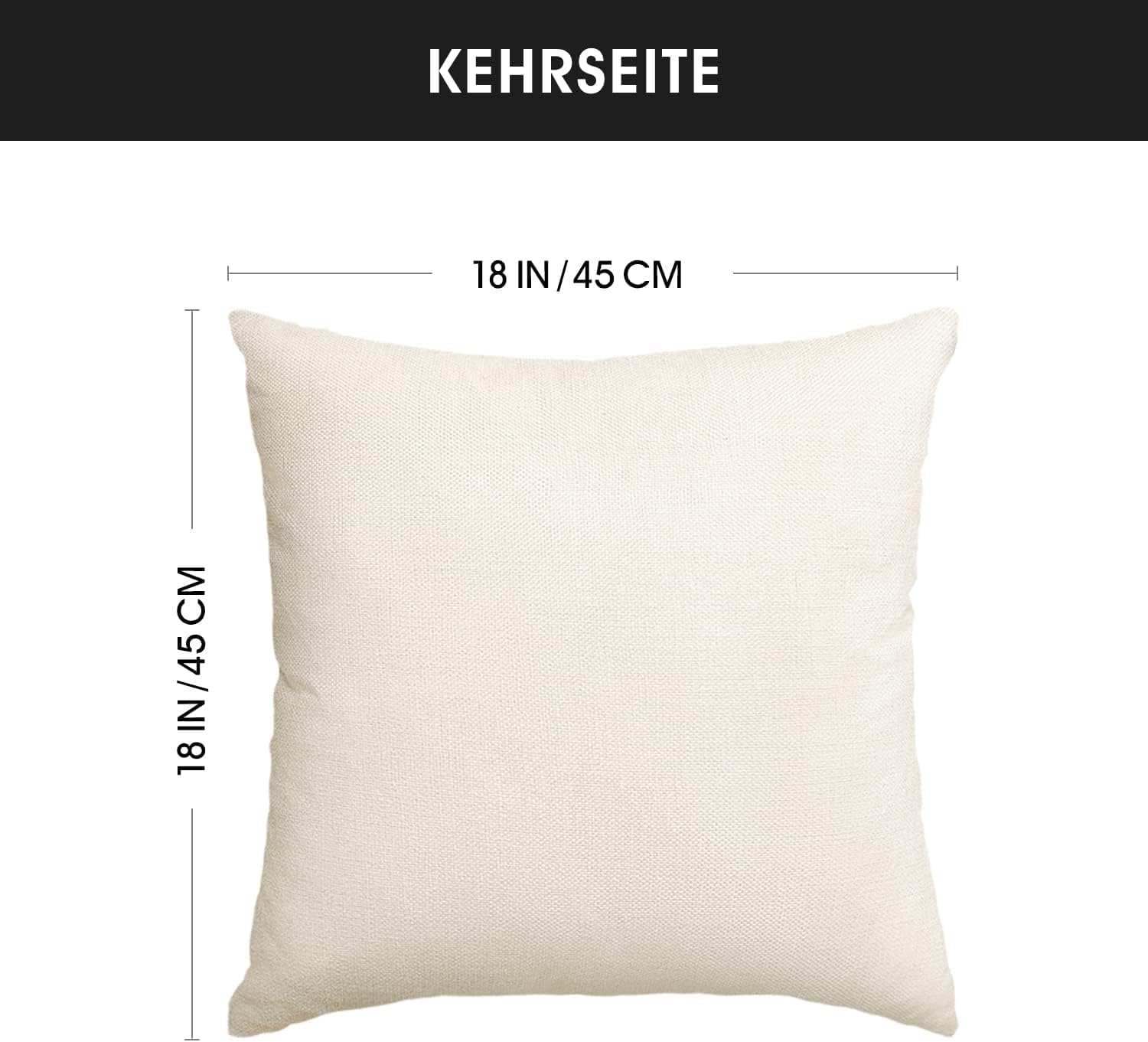 Ensemble de 4 housses de coussin décoratives de Noël Artoid Mode, motif sapins et rennes, 45 x 45 cm, pour canapé ou salon.