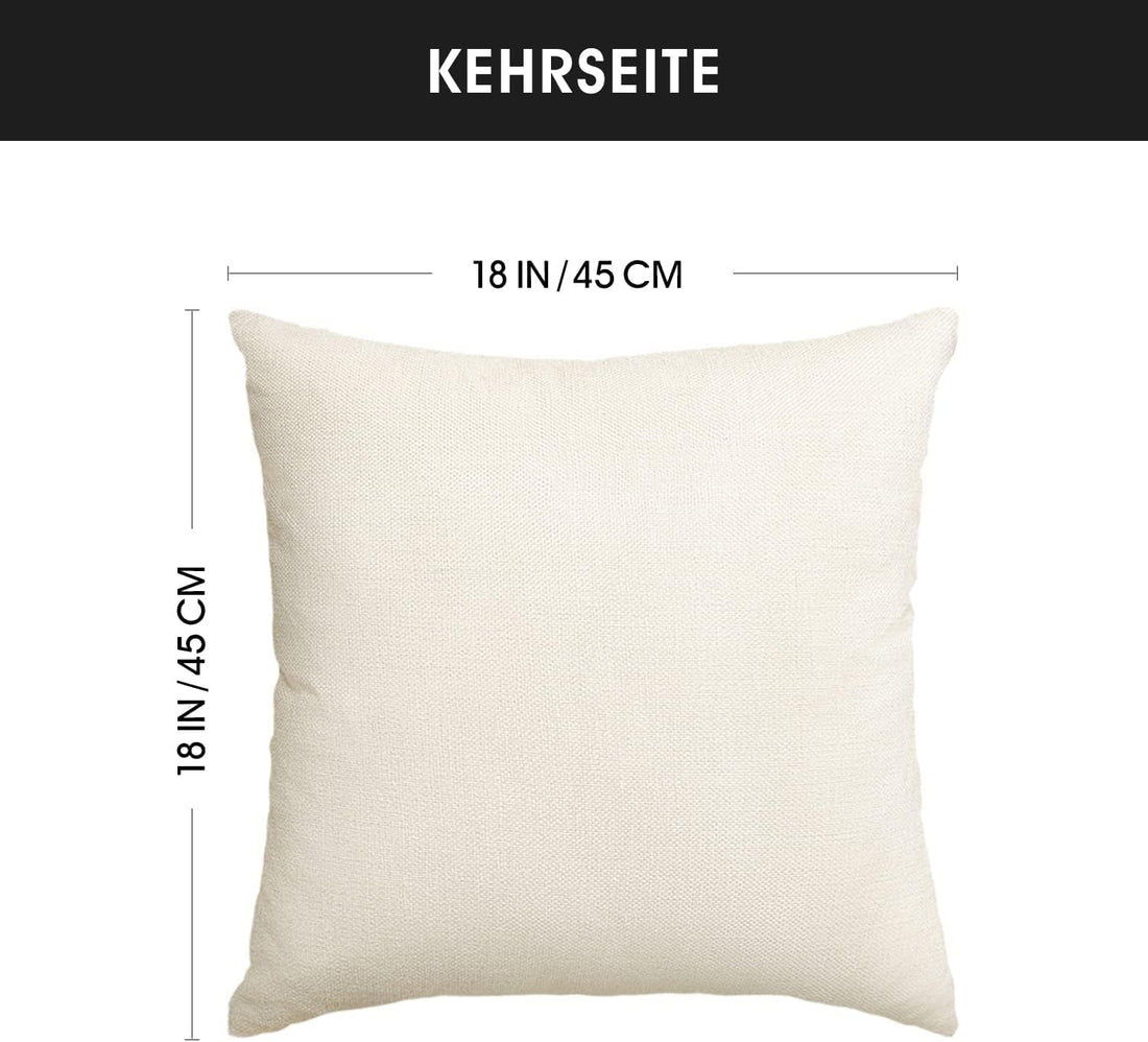 Ensemble de 4 housses de coussin décoratives de Noël Artoid Mode, motif sapins et rennes, 45 x 45 cm, pour canapé ou salon.