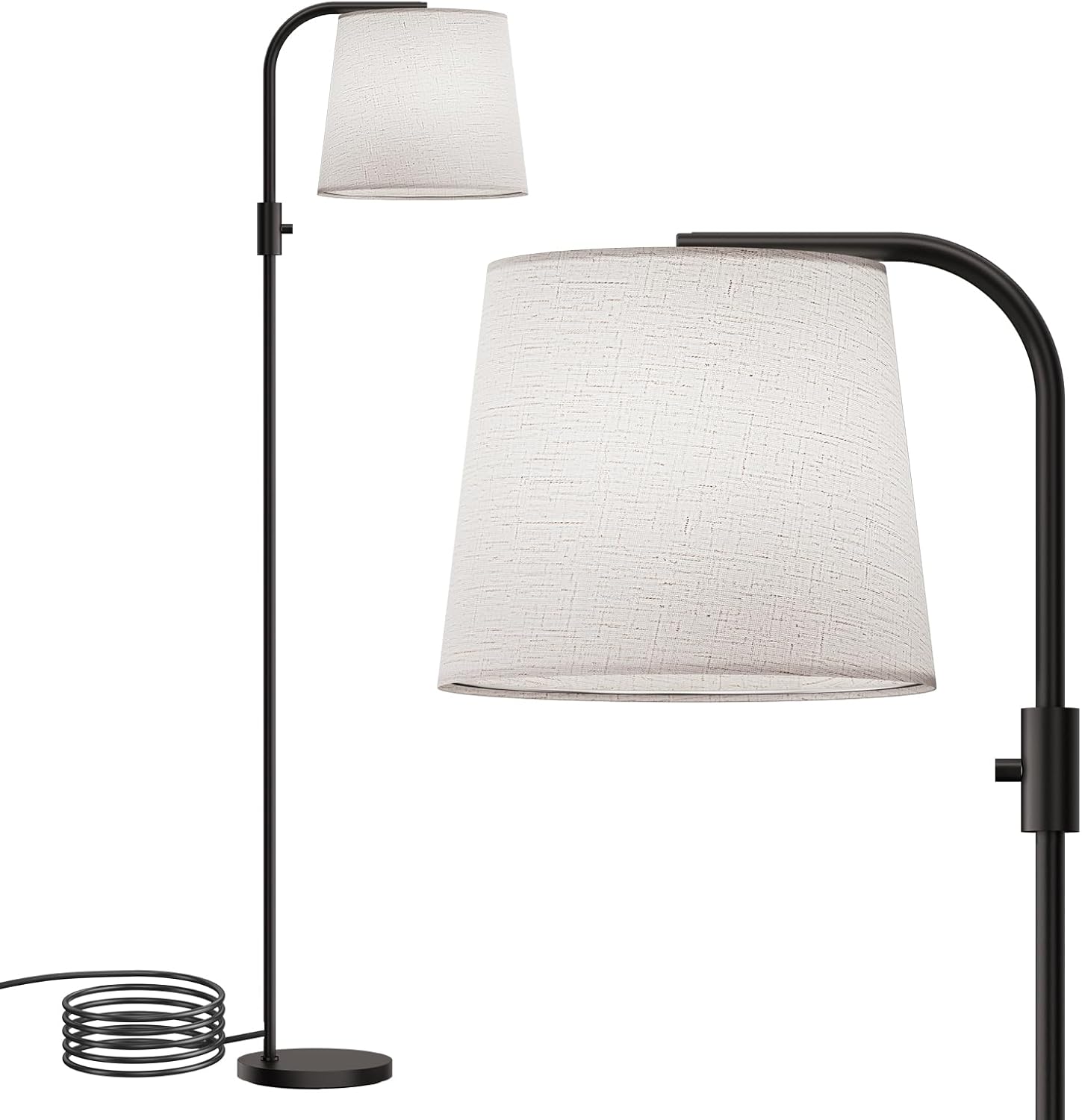 Lampadaire intelligent Alexa 10 W 1200 lm RGB pour salon, lampe arc colorée, ampoules à intensité variable standard, éclairage d'ambiance pour chambre contrôlé par application, lampe de lecture incluse