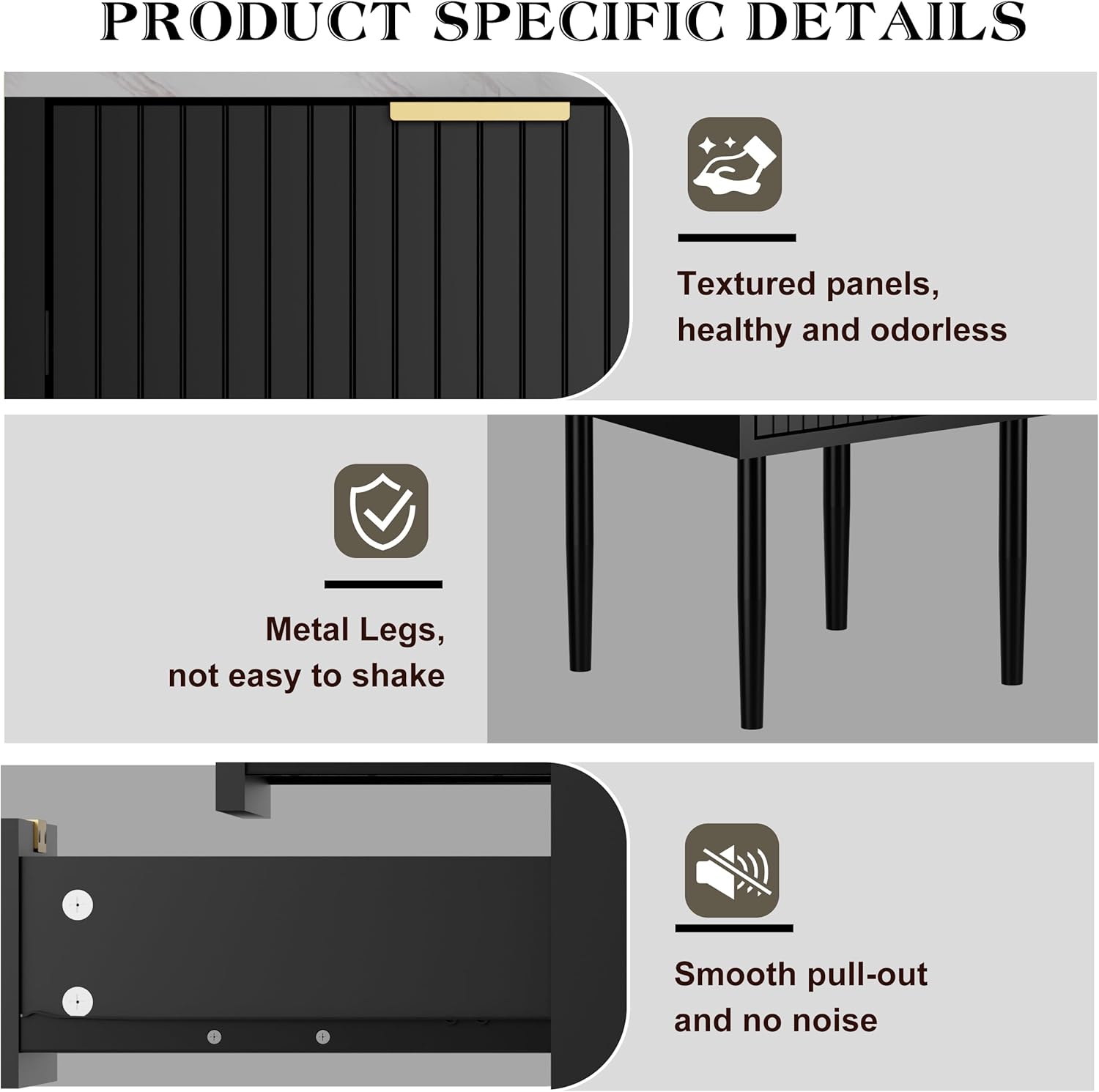 Ensemble de 2 tables de chevet UEV avec plateau en marbre, table de nuit à 2 tiroirs pour chambre, table d'appoint moderne en bois pour salon