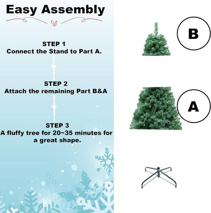 Sapin de Noël artificiel vert d'Alaska, touffu, 390 branches, décorations de Noël pour la maison, PVC, 150 cm / 5 pi, vert