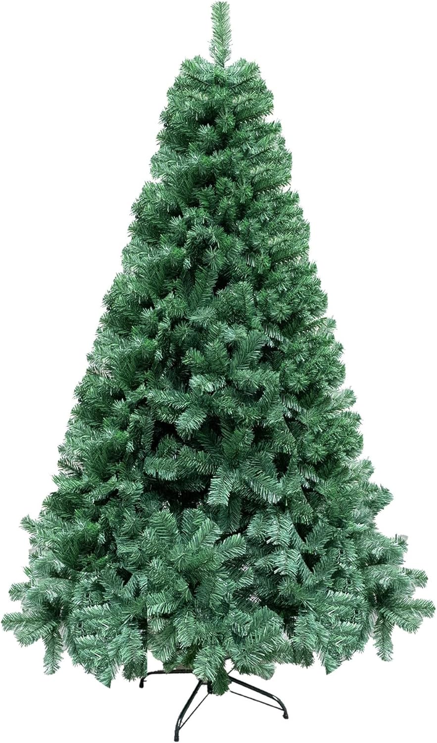 Sapin de Noël artificiel vert d'Alaska, touffu, 390 branches, décorations de Noël pour la maison, PVC, 150 cm / 5 pi, vert